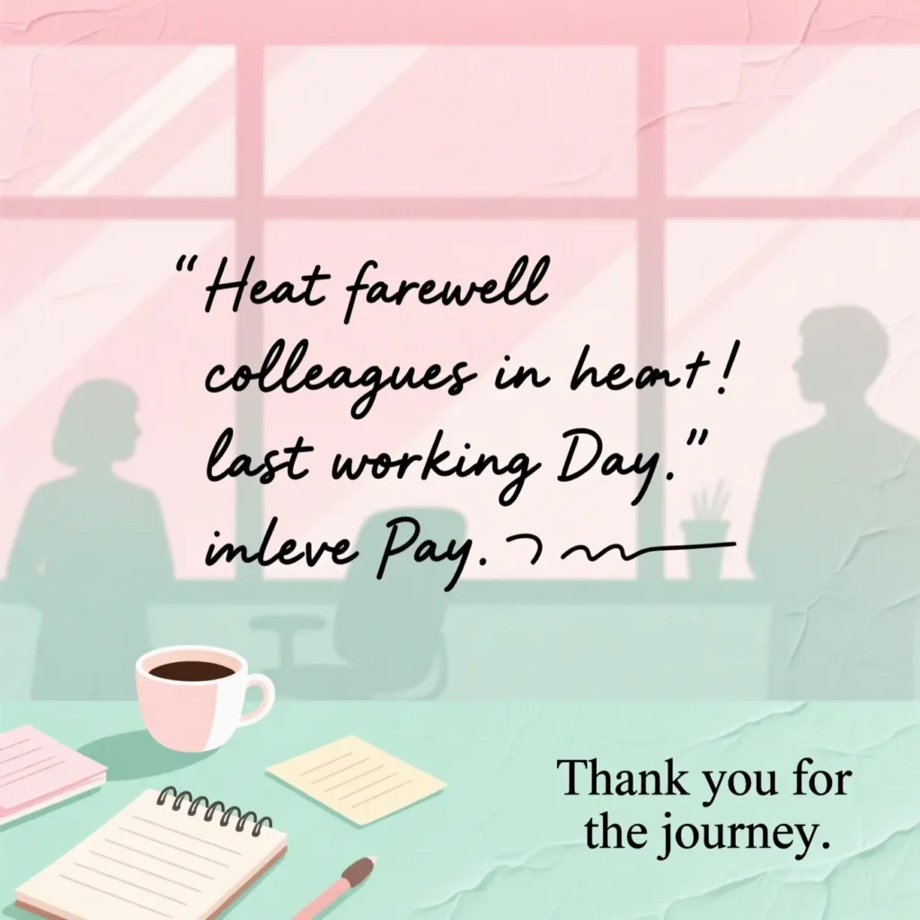Short Goodbye Message to Colleagues on Last Working Day