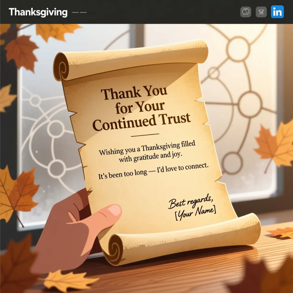 Thanksgiving Messages for Clients You Haven’t Spoken to in a While