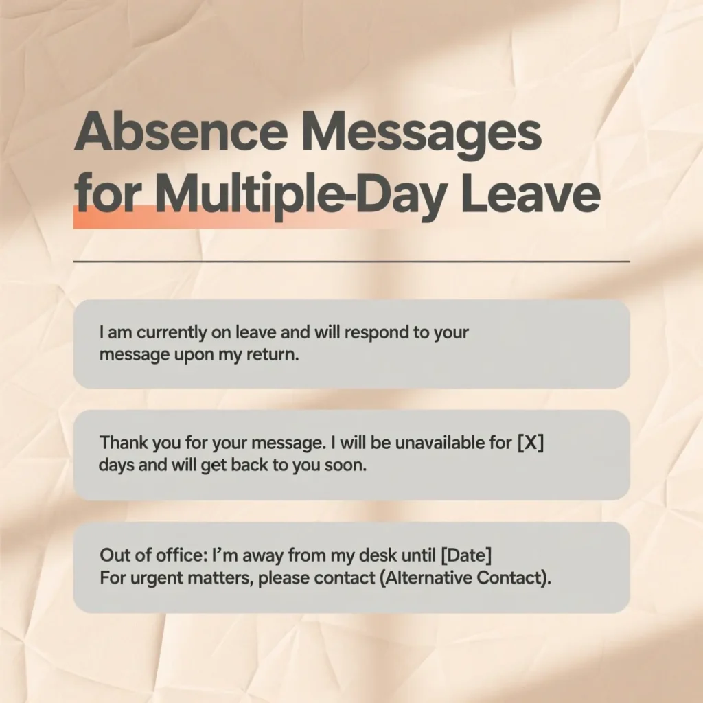 Absence Messages for Multiple-Day Leave