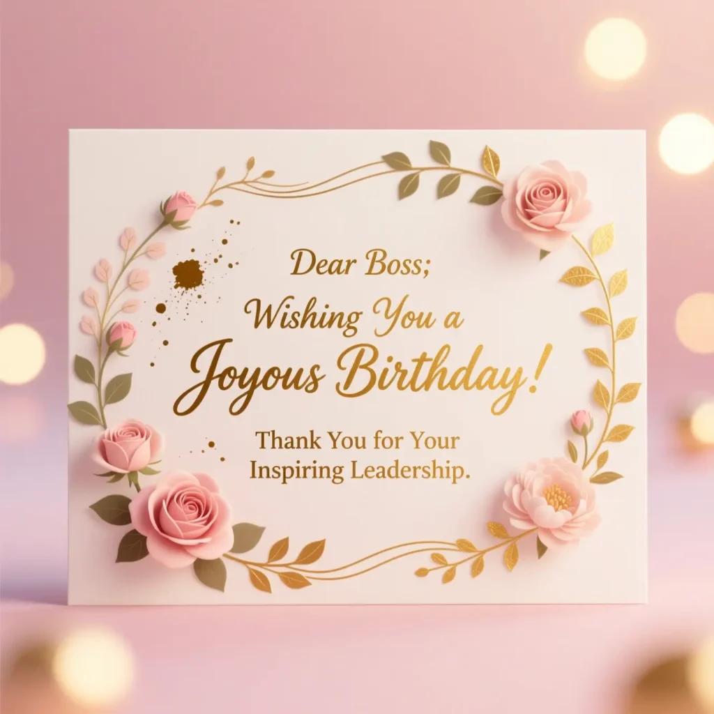 Heartfelt Birthday Message to Boss