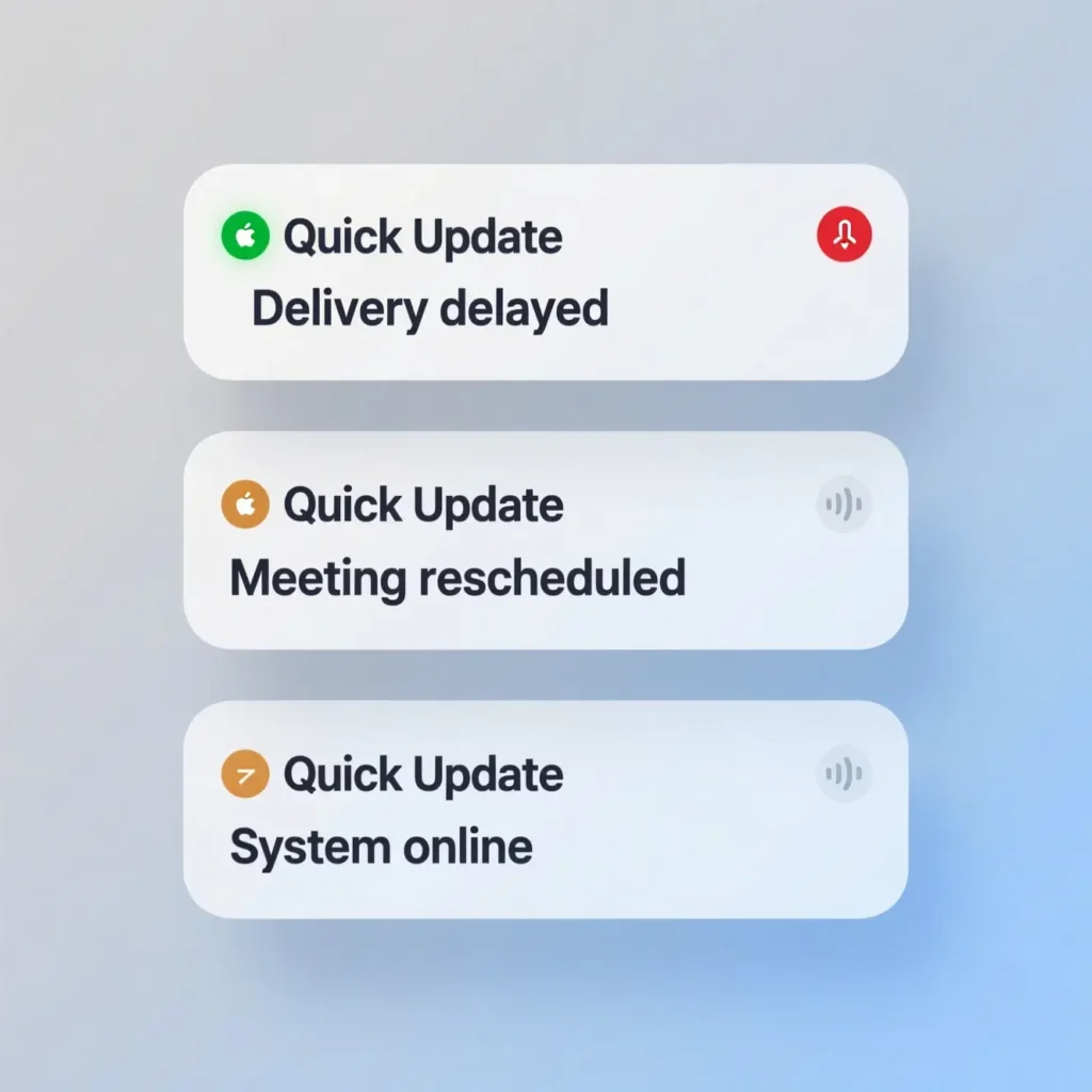 Short Text Messages for Quick Updates