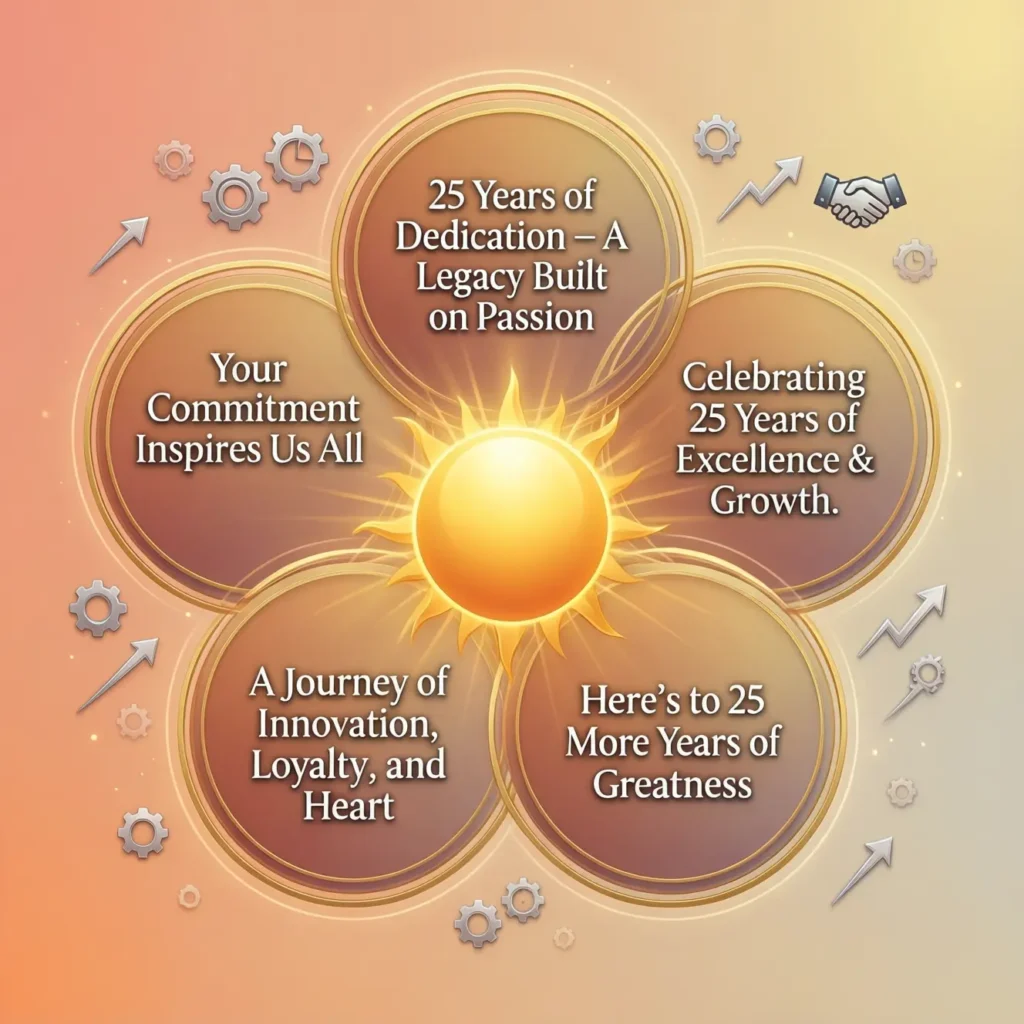 25 Year Work Anniversary Messages for Social Media