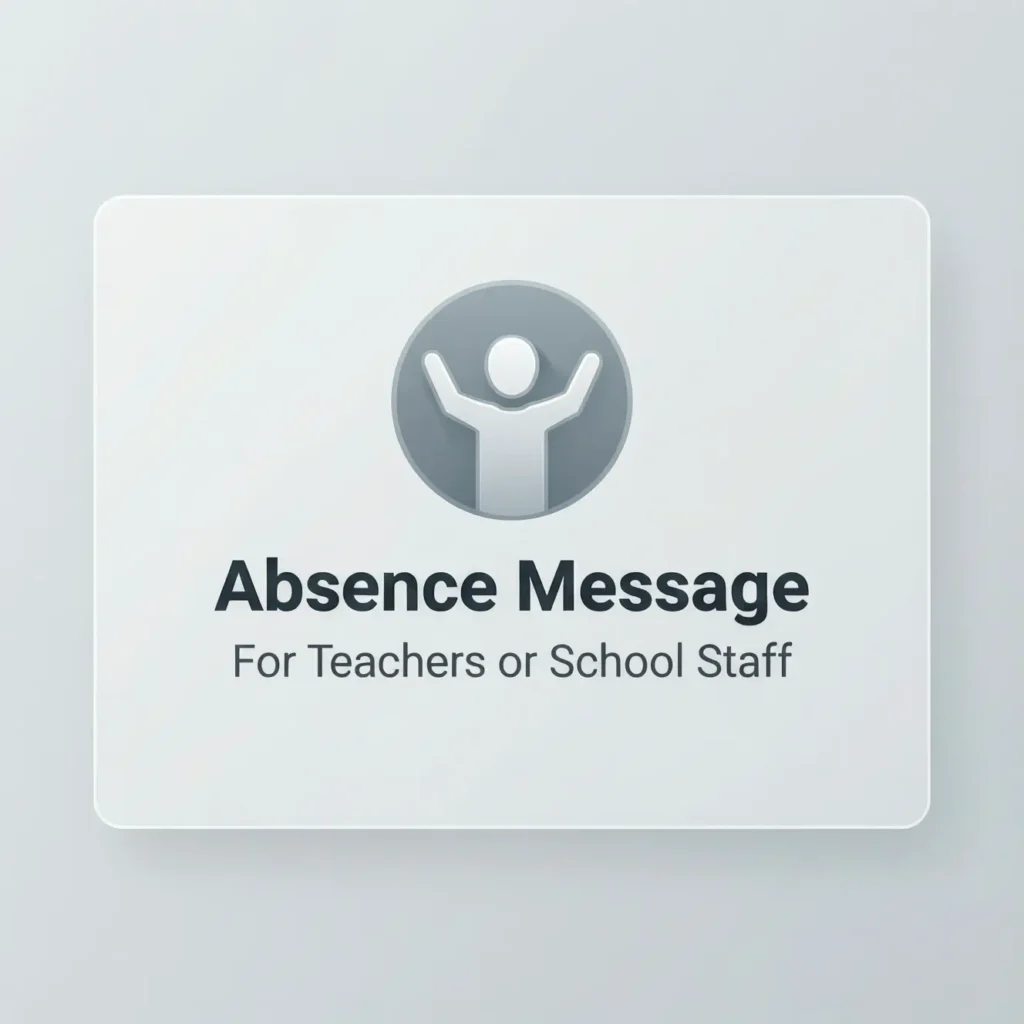 Absence Message for Teachers or School Staff 