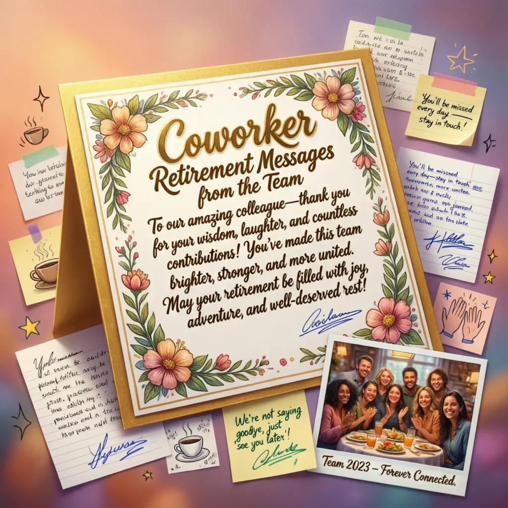 Coworker Retirement Messages from the Team