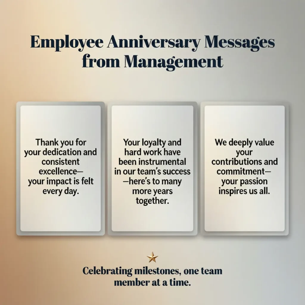 Employee Anniversary Messages from Management