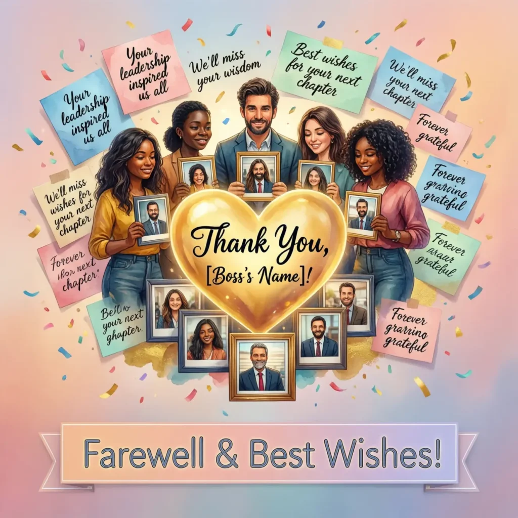 Farewell Message to Boss from Team