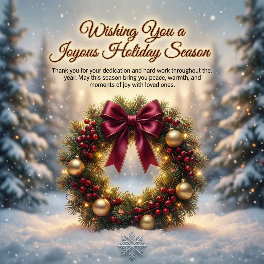 Inspirational Christmas Message to Employees