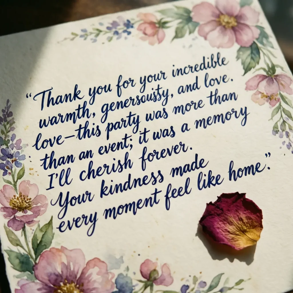 Short Thank You Message for Party Host