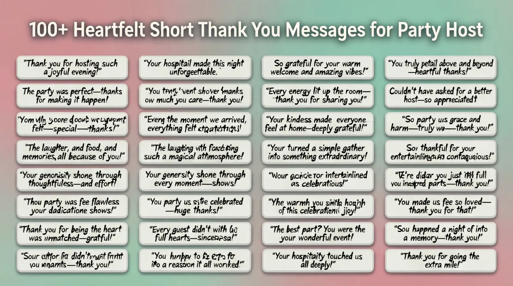 Short Thank You Message for Party Host