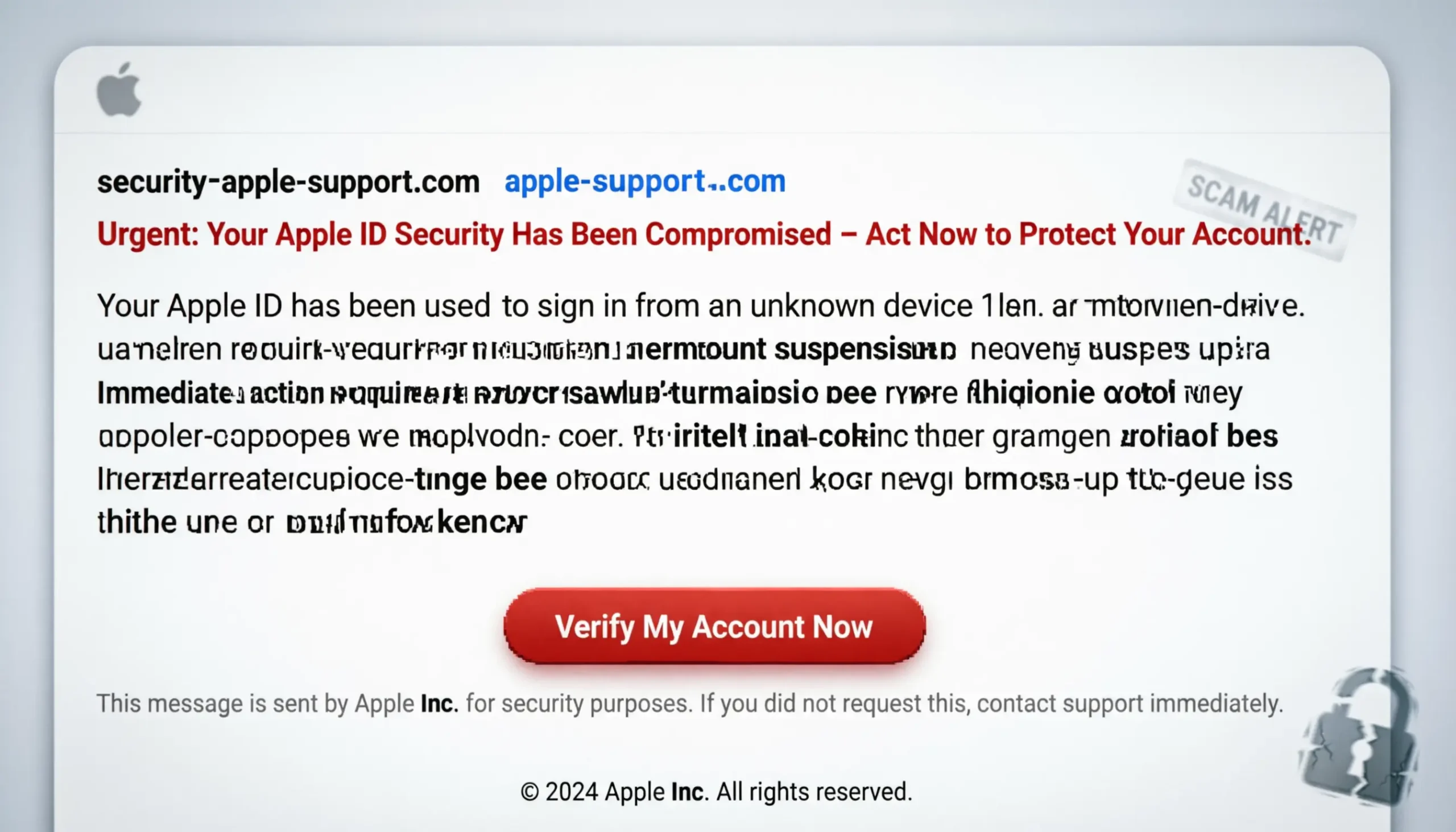 Apple ID Scam Email Messages