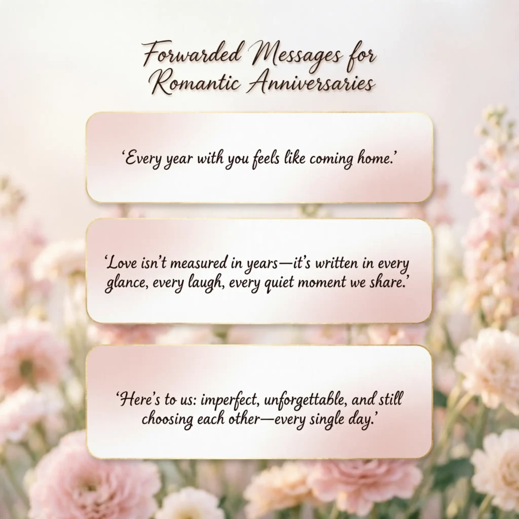 Forwarded Messages for Romantic Anniversaries