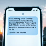 Sunrise Debt Collector Text Message