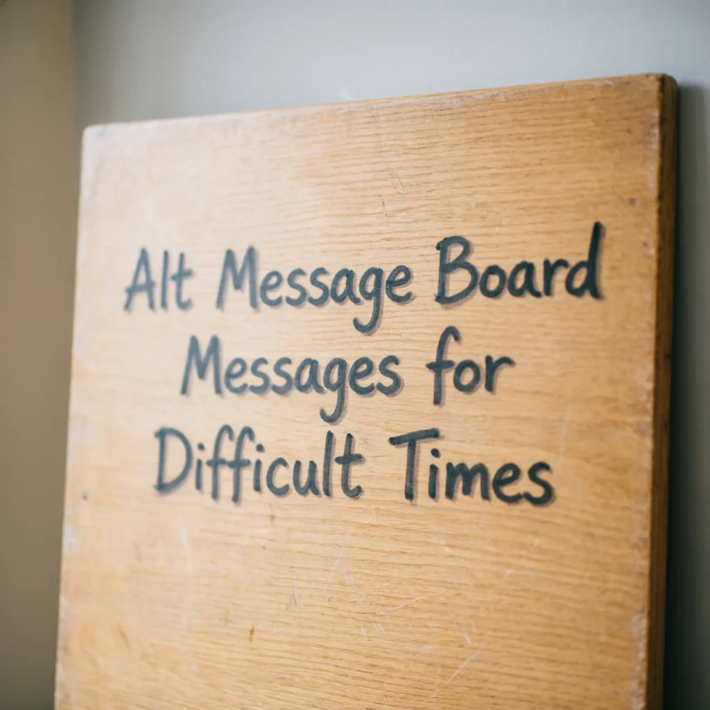 Alt Message Board Messages for Difficult Times