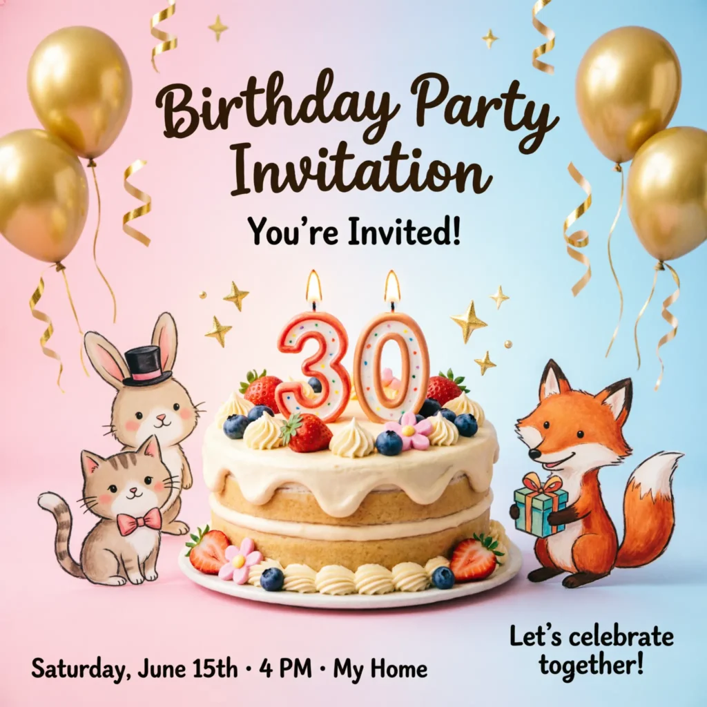 Birthday Party Invitation Message for Friends