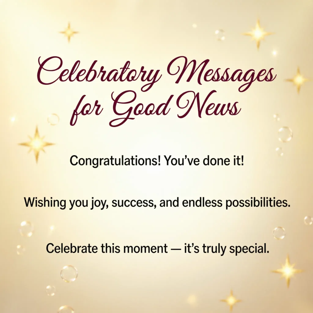 Celebratory Messages for Good News