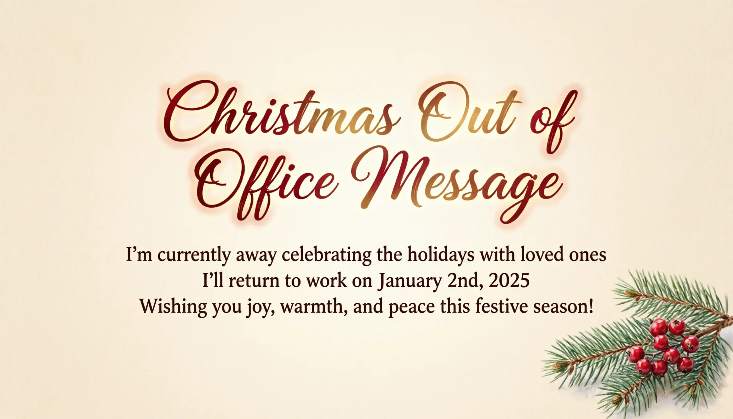Christmas Out of Office Message