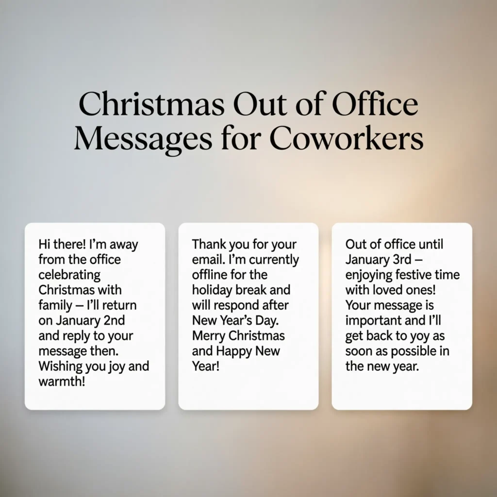 Christmas Out of Office Messages for Coworkers