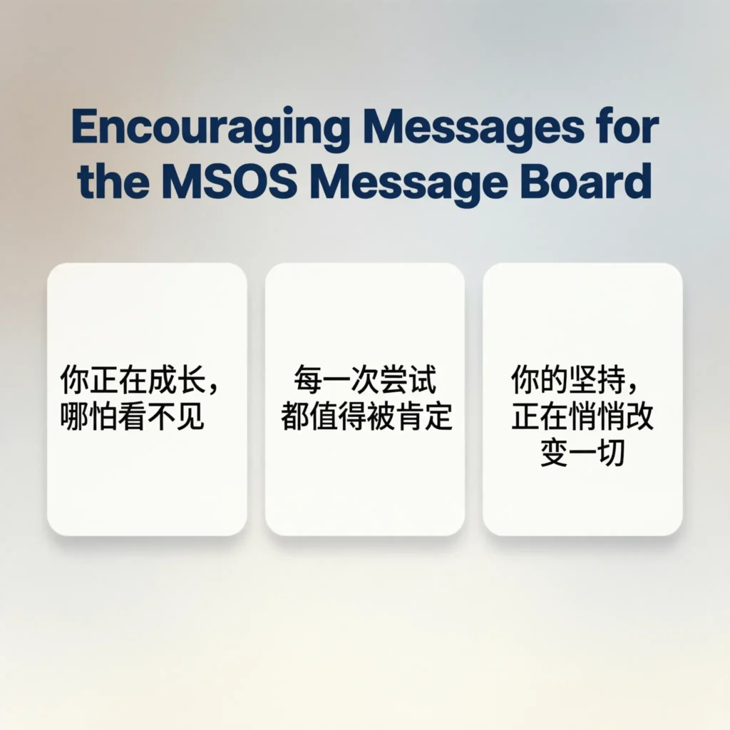 Encouraging Messages for the MSOS Message Board