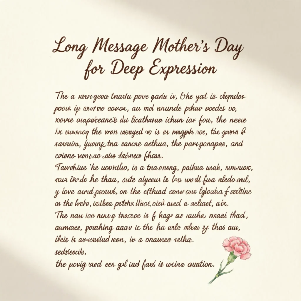 Long Message Mother’s Day for Deep Expression