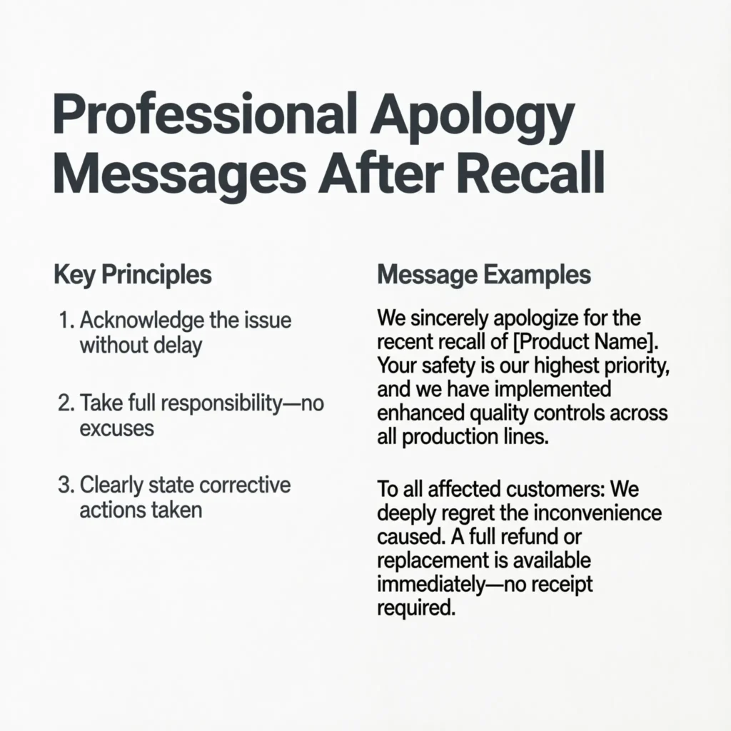 Professional Apology Messages After Recall