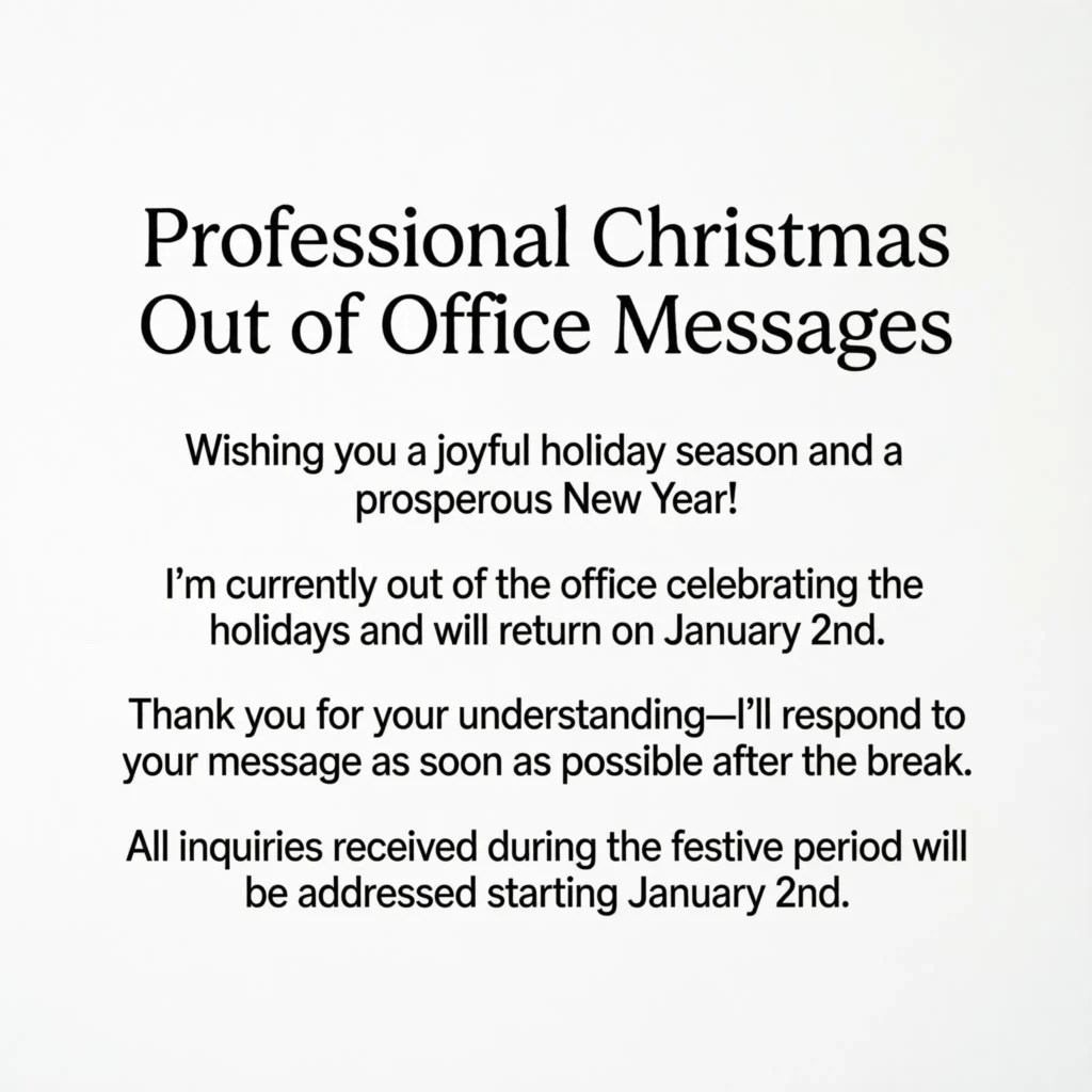 Professional Christmas Out of Office Messages