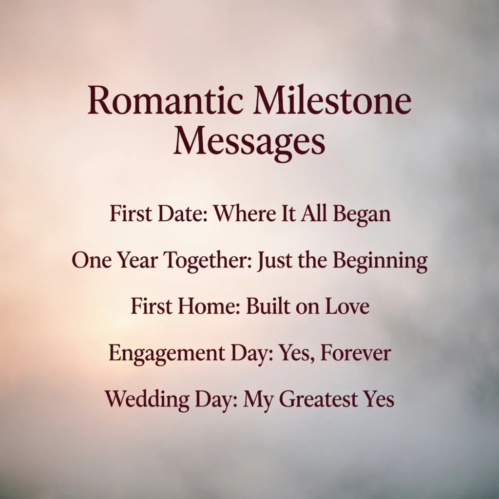 Romantic Milestone Messages