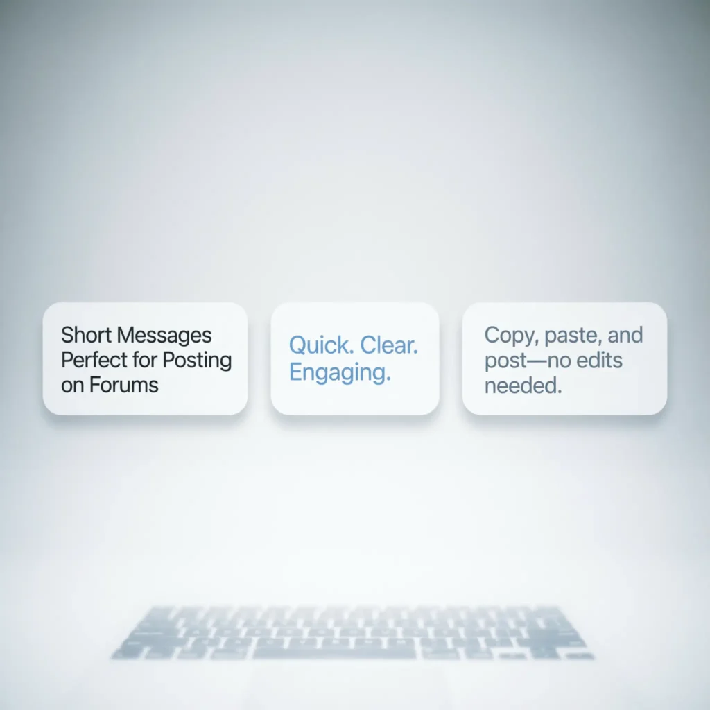 Short Messages Perfect for Posting on Forums