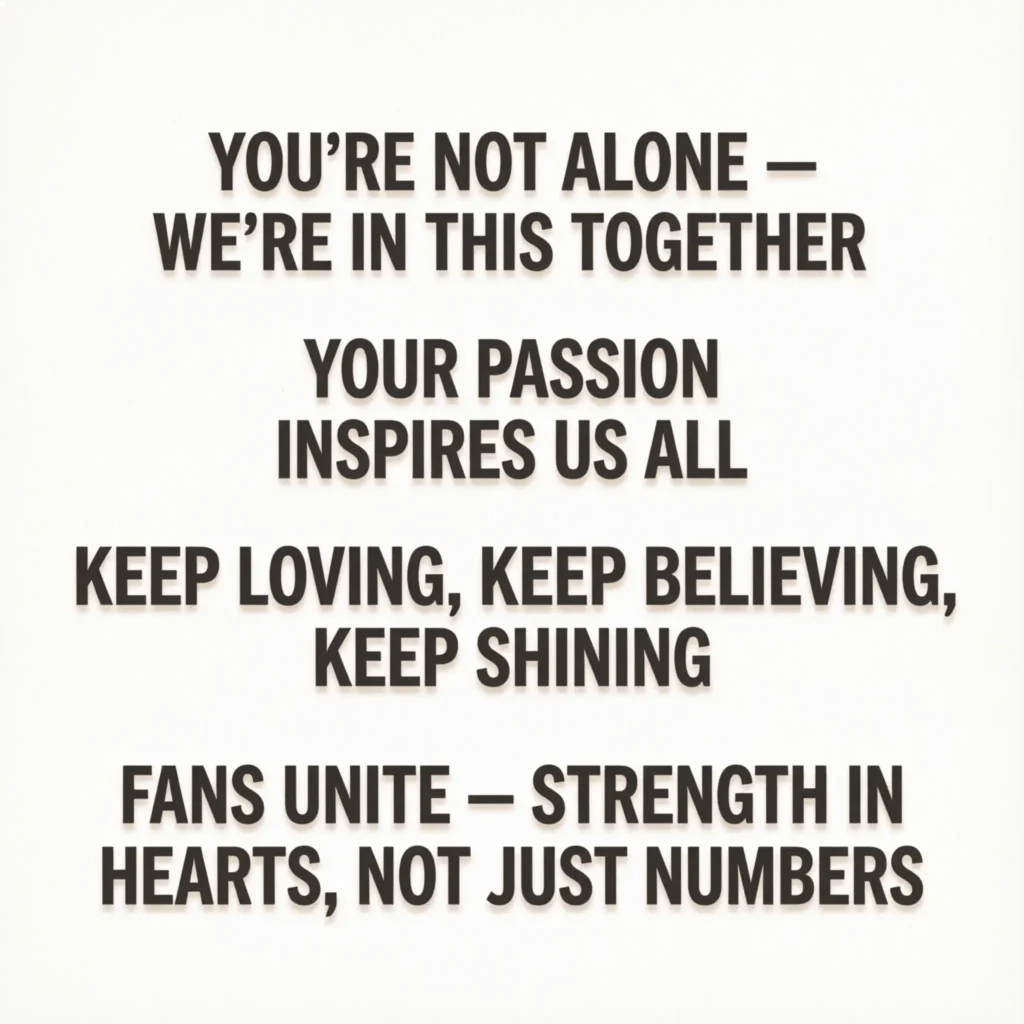 Supportive Messages for Fellow Fans